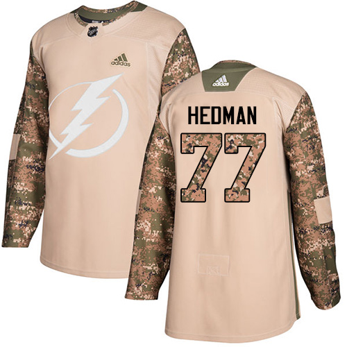 Adidas Lightning #77 Victor Hedman Camo Authentic Veterans Day Stitched Youth NHL Jersey